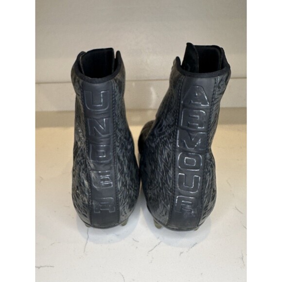 Under Armour Men’s Football Cleats Size 9.5 Black Gray High Top Molded Studs UA - Picture 7 of 9